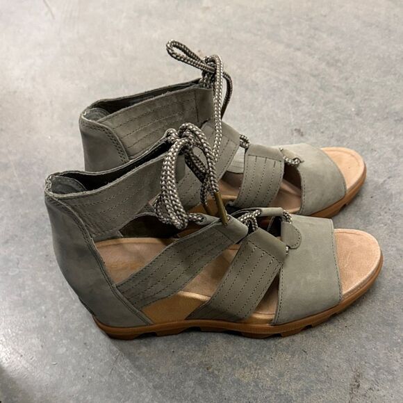 Sorel Khaki Lace-Up Sandals - Picture 2 of 4